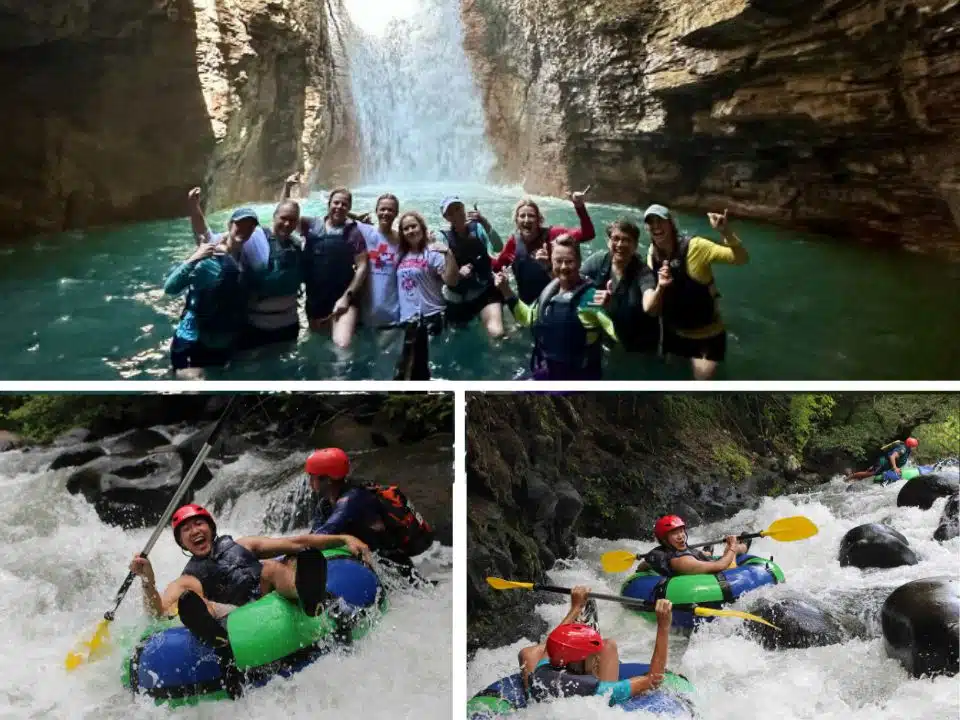 Private La Leona Waterfall + Private White Water River Tubing